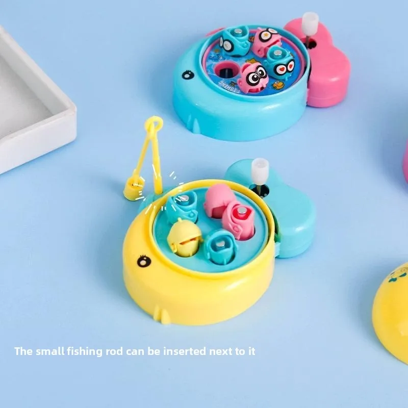 Mini Fishing Game for Infants and Toddlers Rotating Wind-Up Fishing Machine Adorable Stress-Relieving Educational Toy for Kids