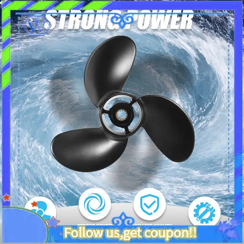 

M46K-8.9X8.5 Black Boat Outboard Propeller For Tohatsu 2 Stroke 9.8HP Aluminum Alloy 3B2-64517-0 Boat Motor