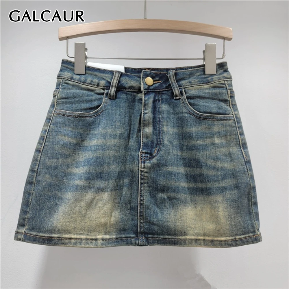 

GALCAUR однотонная юбка с карманами для горячих девушек, женская утягивающая юбка с высокой талией в американском стиле ретро, осенняя модная стильная новинка