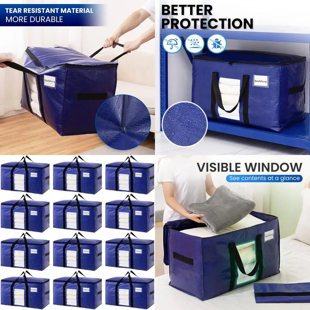 

Очень большие прочные мешки для переезда с прозрачным окном и ручками по периметру для экономии места и организации хранения