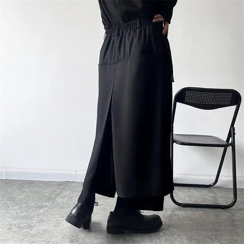 Men's Wide Leg Pants Spring And Autumn New Couple The Same Dark Department Stylist Casual Large Size Nine Points Pants