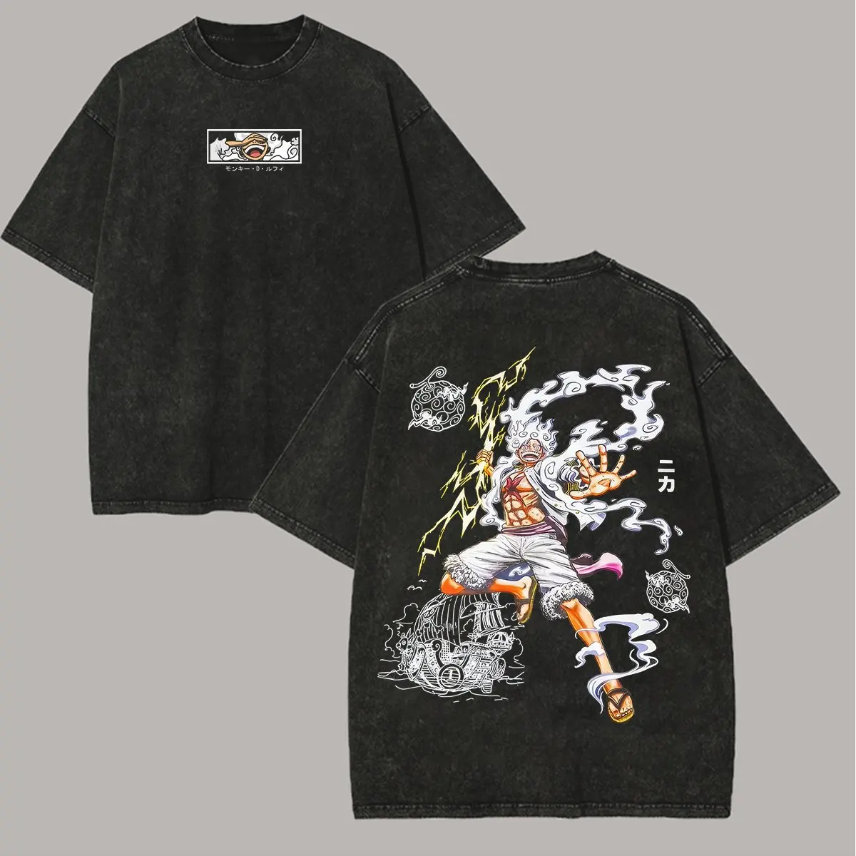 Anime One Piece Vintage Washed T Shirt Men Women Graphic Print Cotton Streetwear Short Sleeve Tee Casual Tops Summer 2026 Y2k view 2