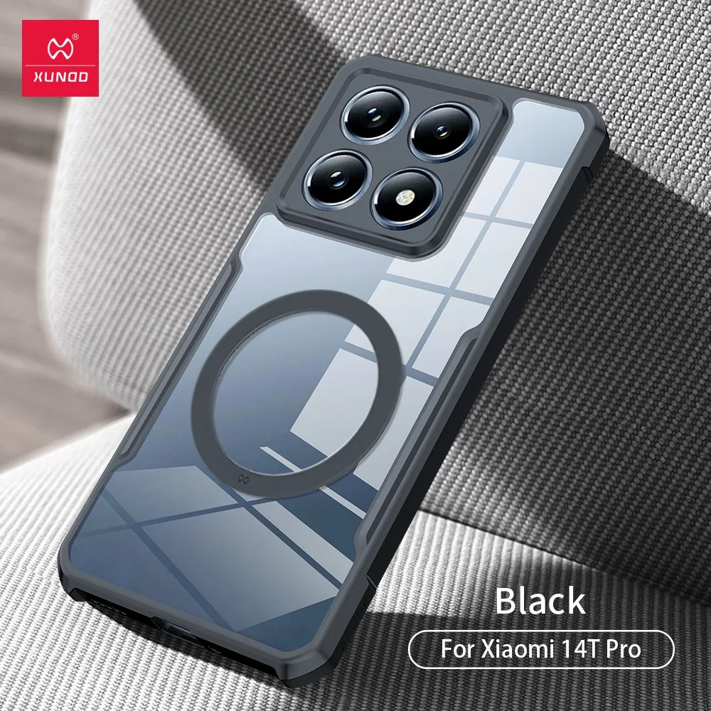 

For Xiaomi 14T Pro Case Xundd Airbag Shockproof Magnetic Transparent PC Back Camera Protection Cover For Xiaomi Mi 14T Pro