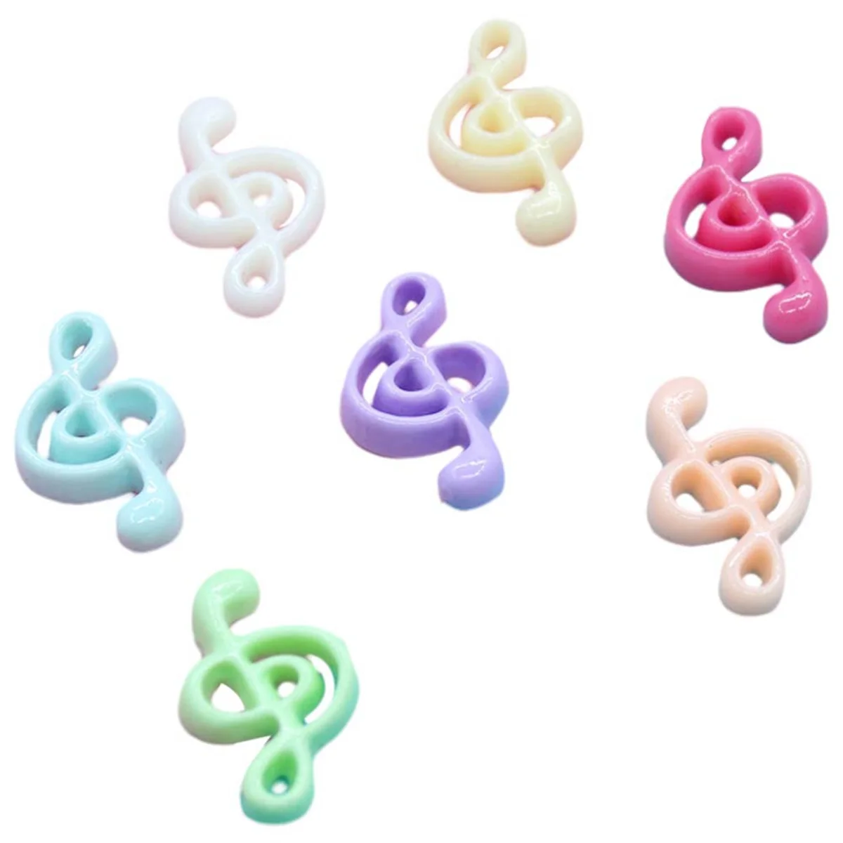 Resin Kawaii Musical Note Flatback Embellishments Scrapbooking Material Mini Figurine Accessories Phone Case