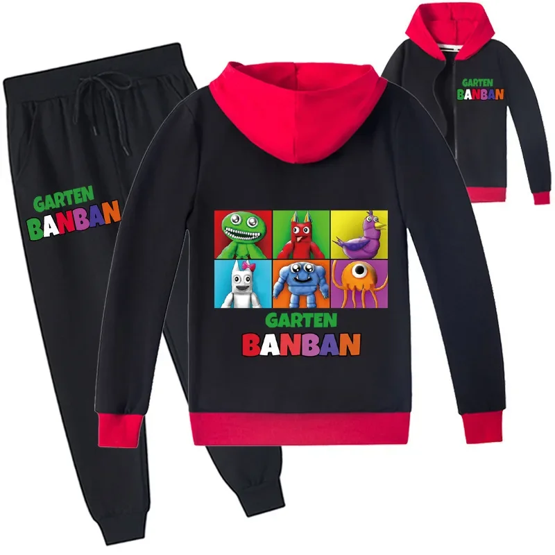 

Garten of Banban Модная рубашка на молнии с принтом + брюки для мальчиков и девочек, комплект из двух предметов
