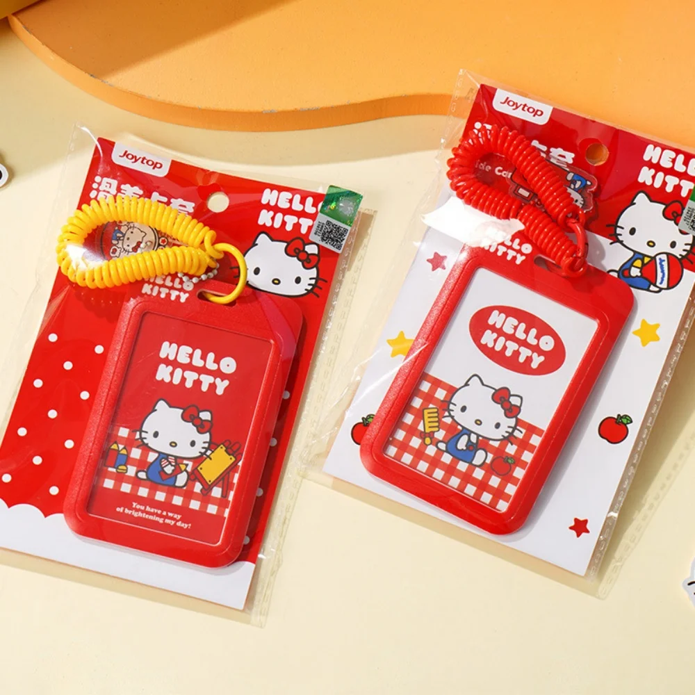 Genuino Sanrio Hello Kitty diapositiva etiqueta de identificación nombre titular de la insignia de identidad carrete permiso de trabajo caso personal empleado pase tarjeta de trabajo regalos