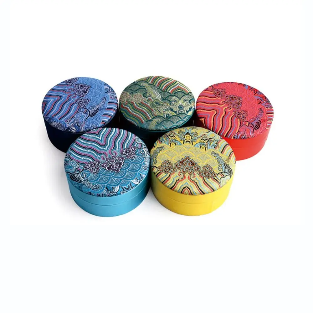 Organizador de almacenamiento de joyería de lino hecho a mano, joyero étnico con borlas, caja de pulsera Cultural china de gran capacidad DIY