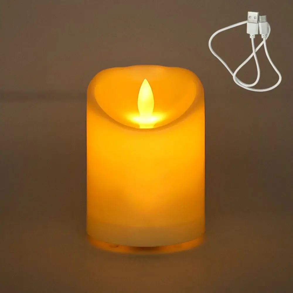 Candele elettroniche creative Candele luminose calde decorative ricaricabili tramite USB Candele simulate senza fiamma impermeabili