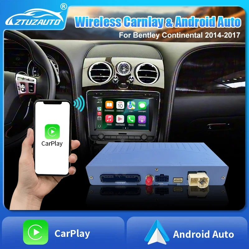 Wireless CarPlay AI Box For Bentley Continental GT 2014-2017 Android Auto Airplay Mirror link Retrofit Multimedia Navigation