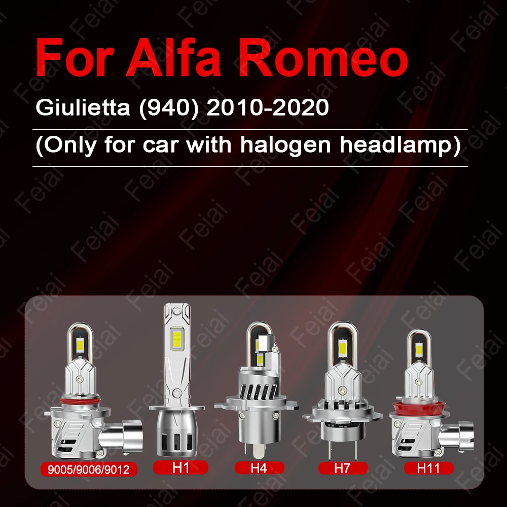 For Alfa Romeo Giulietta Headlight LED Light Bulb High and Low Beam Headlights Giulietta 2010 2011 2012 2013 2014 2015 2016-2020