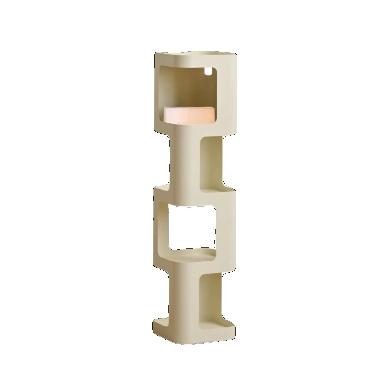 

Living Room's Wrought Iron Wall - attached Small Bookshelf: Doubling as a Corner Narrow Vertical Storage Cabinet