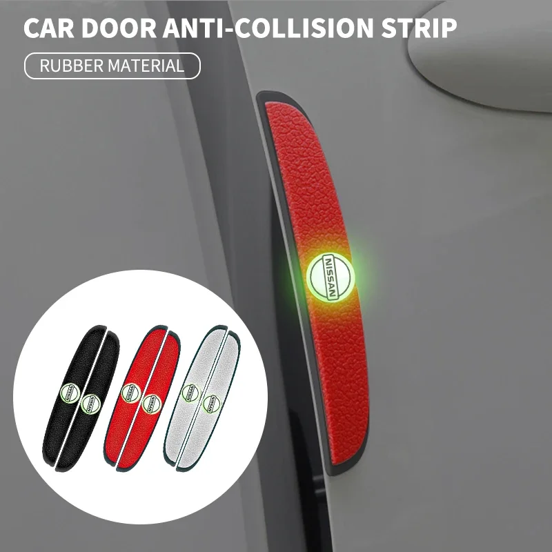 Fashion Car Door Anti-collision Bumper Strips Luminous Sticker For Nissan Qashqai X J10 J11 Trail Tiida Juke Teana Pulsar Altima