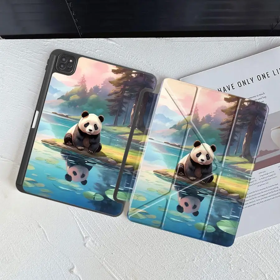 

Tablet Case For iPad Pro 11th 10th 9th 8th 7th 12.9inch Mini 6 7 Pro 2025 Air 4 5 M3 M2 M4 11inch Holder Cover Lake Panda