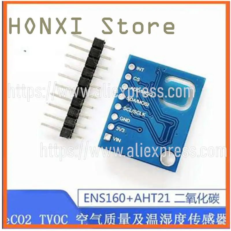 1PCS ENS160 + AHT21 carbon dioxide CO2 eCO2 TVOC air and temperature and humidity sensor module