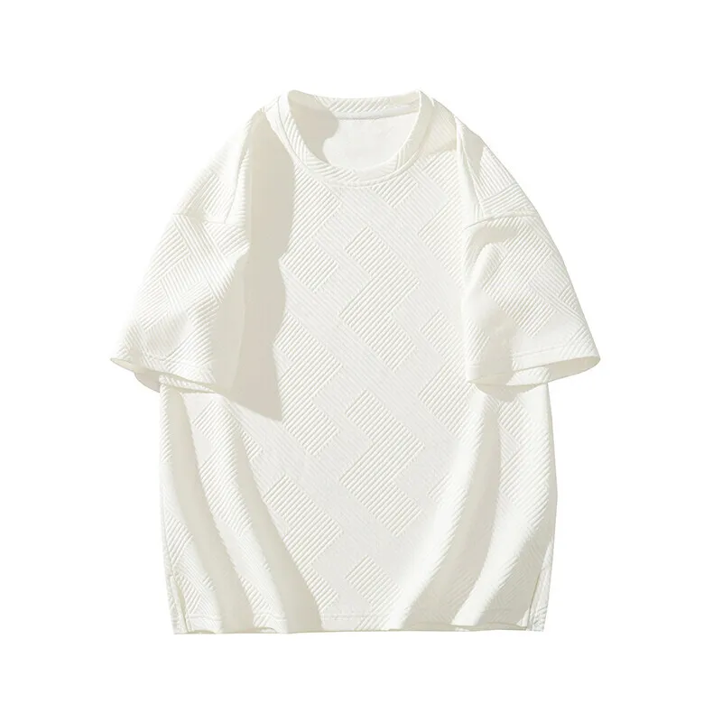 Summer Short Sleeved T-shirt Men Oversized Casual Round Neck T Shirt Men Streetwear Hip-hop Loose Striped T Shirt Mens Top