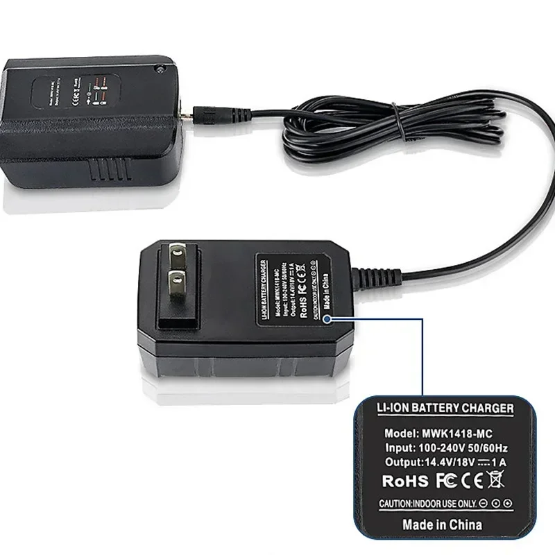 شاحن بديل لبطارية الليثيوم المحمولة متوافق مع بطاريات ميلووكي 14.4-18 فولت محول شاحن بطارية الليثيوم