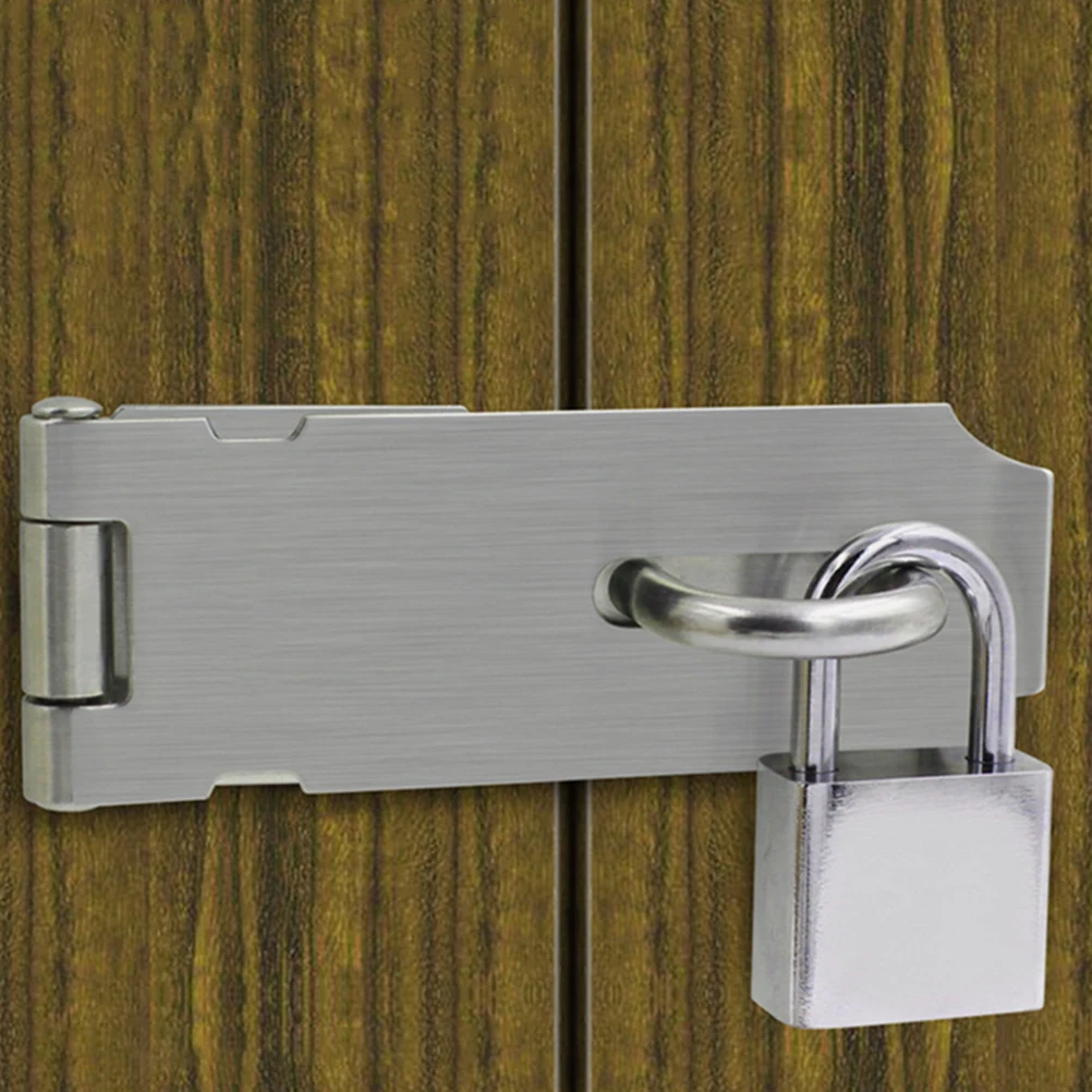 

2 Pcs Stainless Steel 201 Door Lock Hasp Latch Silver Garage Slide Gate Durable Anti Theft Home Security Bedroom Office