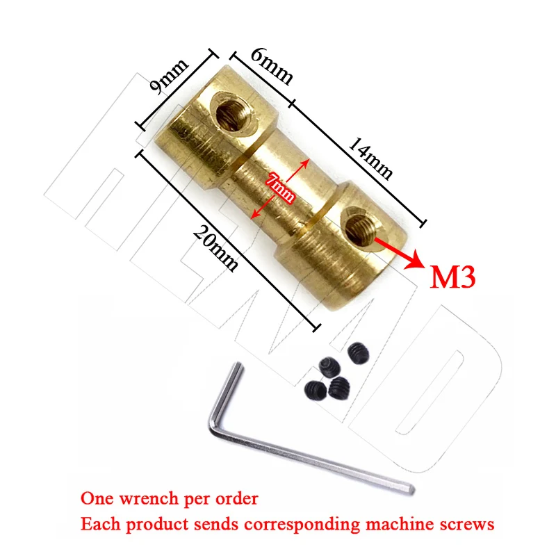 Brass Transfer Connector for RC Boat Car Airplane 2/2.3/3/3.17/4/5/6mm N20 Motor Shaft Coupling Coupler Connector Sleeve Adapter