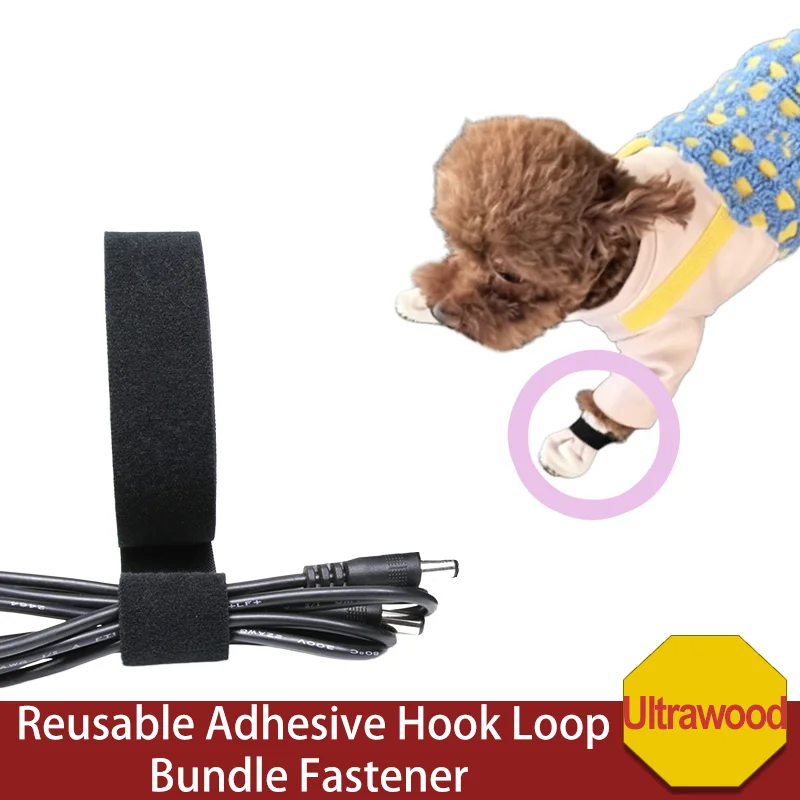 

5M/Roll Cable Ties Reusable Adhesive Hook Loop Bundle Fastener10/15/20/25mm Nylon Strap Organizer Self Clip Holder Management