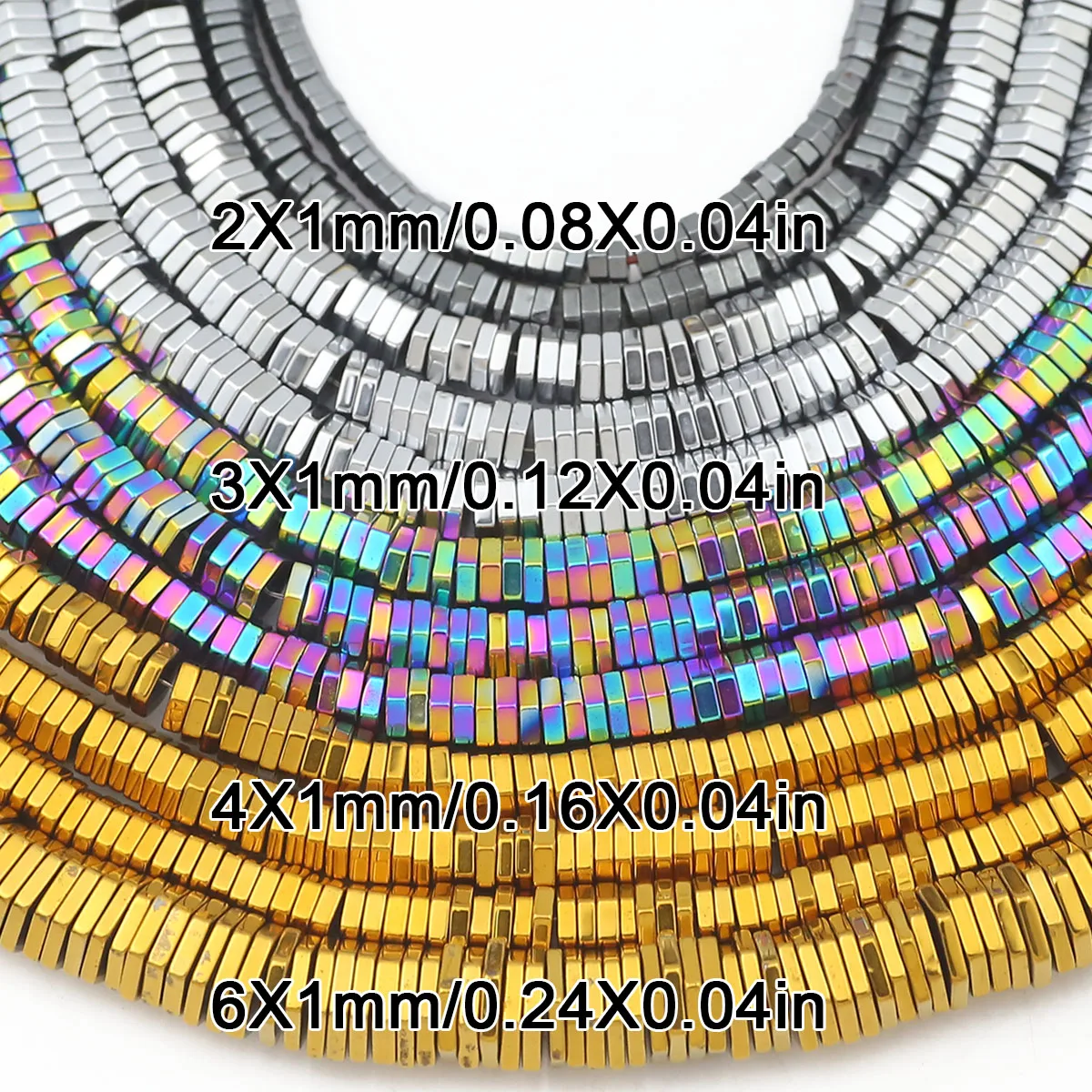 2/3/4/6mm Natural Hematite Stone Hexagonal sheet Spacer Loose Beads For Jewelry Making Charm DIY Bracelat Necklace Accessories