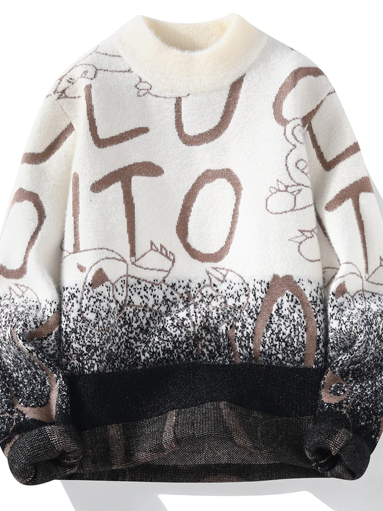 

Thiened Winter Knitted Sweater for Men Teenage Faion Warm Base Layer irt for Middle School And High School Students