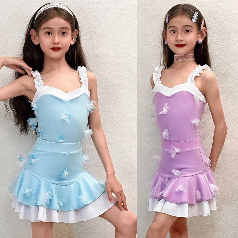 

Fashion Latin Dance Competition Clothes For Girls Rumba Latin Dance Dress Kids Samba Latin Dance Training Dresses SL15821