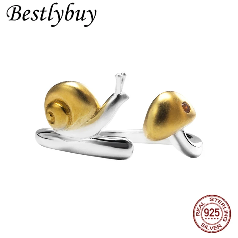 

NEW S925 Silver Retro Unique Design Snail Ring Female Fashion Creative Cute Gift