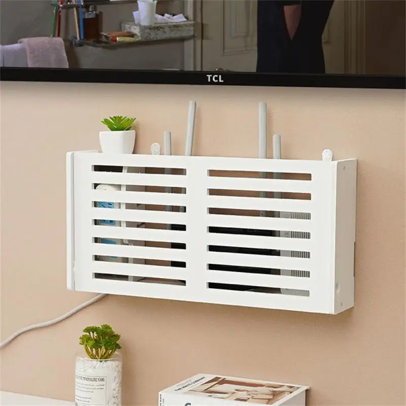 Large Wireless Wifi Router Storage Box PVC panel Shelf Wall Hanging Plug Board Bracket Cable Storage Organizer Home Decor