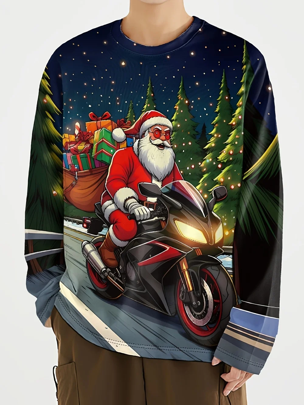 Children's Clothing Boys Tshirt Long Sleeve Santa Claus Print Children Spring Fall Clothes Stylish Christmas Party Boys Clothes