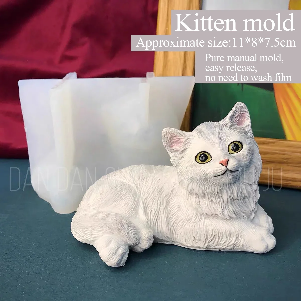 Cat Mold for Aromatherapy Plaster, Handmade DIY, Three-Dimensional Mold, Cute Cat, Manual Silicone, Abrasive