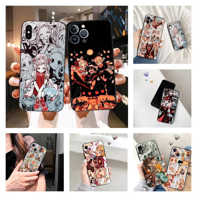 Black Matte Phone Case for iphone 16Pro 15 14 13 12 Mini 11 16 Pro Max 7 8 Plus XS XR Anime Jibaku Shounen Hanako-kun Soft Cover