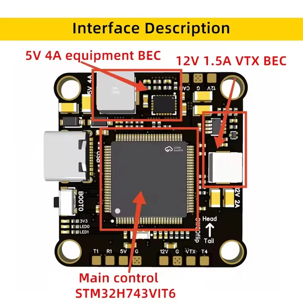 TopessFlyingRC H7D MK1 H743 FPV Flight Controller FC DPS310/SPL06 Version Support Analog/Digital VTX BF/INAV/AP Firmware For FPV