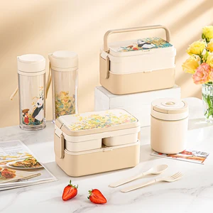 Picknick Panda Doppel Lanking Bambus Schicht Firbe Child Benedict Mikrowellenbox Tragbare Heizung Lunchbox Panda Flores Bento Box 10 Hauptverkauf Panda Lunchbox - №9
