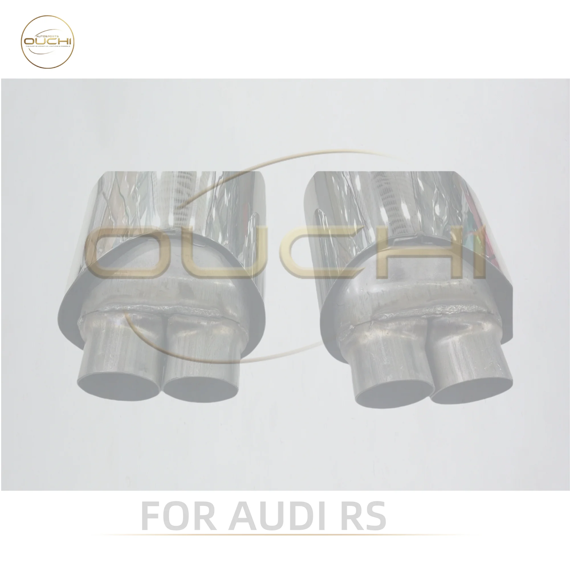 

OUCHI Factory Direct Sales For Universal RS Stainless Steel Glossy Silver Color Tips Easy Install Car Accessories
