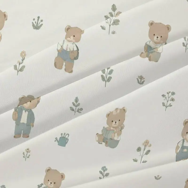3Pcs Bearpattern Fitted Sheet Three Piece Set (1*Fitted Sheet + 2*Pillowcases, Coreless), Bedding Set.