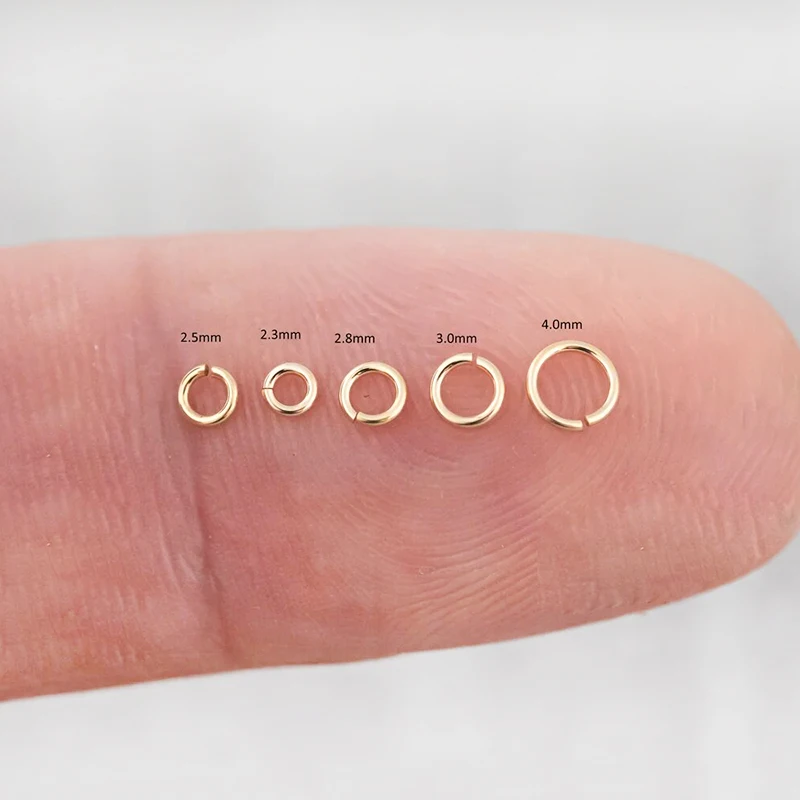 Jump Ring 14K Gold Filled Open Jump Rings 14K Gold Split Ring For Making DIY Jewelry Findings Tarnish Resistant Jewelry Findings