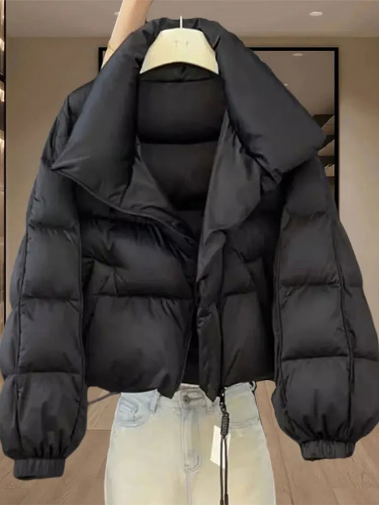 

Winter Warm ort Cotton Jaet Women's Faionable Sli High-End Feeling Commute Korean Sle Loose Fit Thiened Zipper