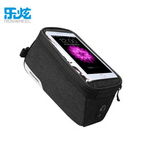 ROSWHEEL 121460 1L Bicycle Front Flame Phone Bags Bike Upper Tube Bag Cycling 300D Nylon PVC Top Tube Phone Touch Screen Bag