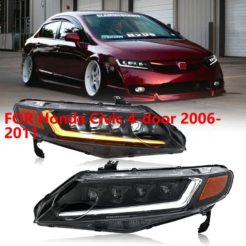 

1 пара светодиодных фар для Honda Civic 4-дверных 2006-2011 DRL в сборе