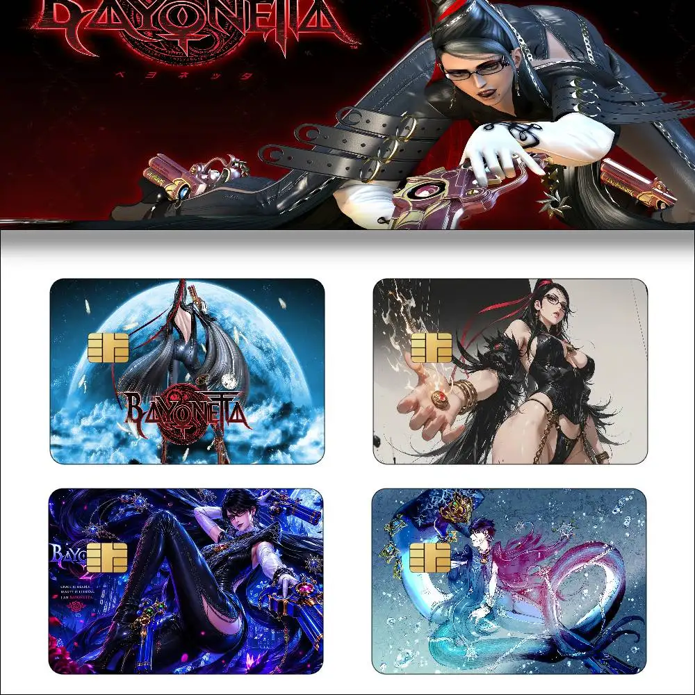 GAME B-Bayonetta 1 Set Of 4 Pcs Matte Film Cover Skin Sticker For Credit Card Bank Debit Bus Card
