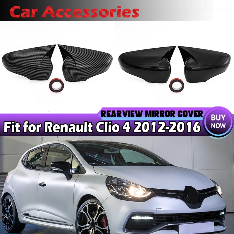 

For Renault Clio 4 MK4/Captur/Zoe 2012-2019 Car Rearview Side Mirror Cover Wing Cap Sticker Exterior Door Case Trim