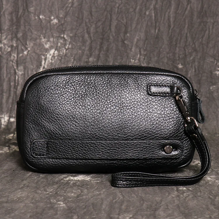 

Men and women of the same style, genuine leather, hand-held cowhide, large-capacity mobile phone bag, multi-card position, long