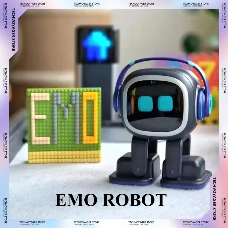 AI Emotional EMO Robot Companion الأتمتة التفاعلية، التحكم الصوتي، التعرف على المزاج، الشحن اللاسلكي، الوجه التعريفي