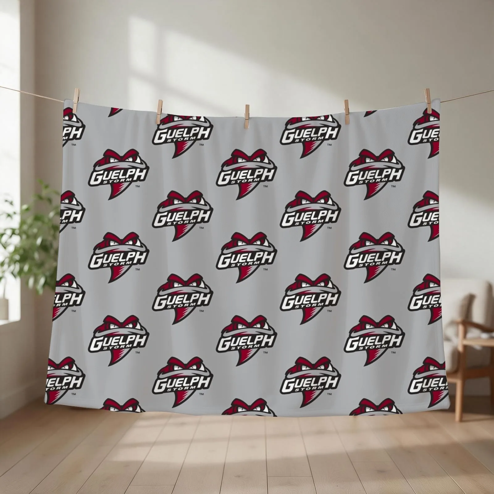 Guelph Storm Throw Blanket couch cozy soft plush fuzzy picnic outdoor blanket