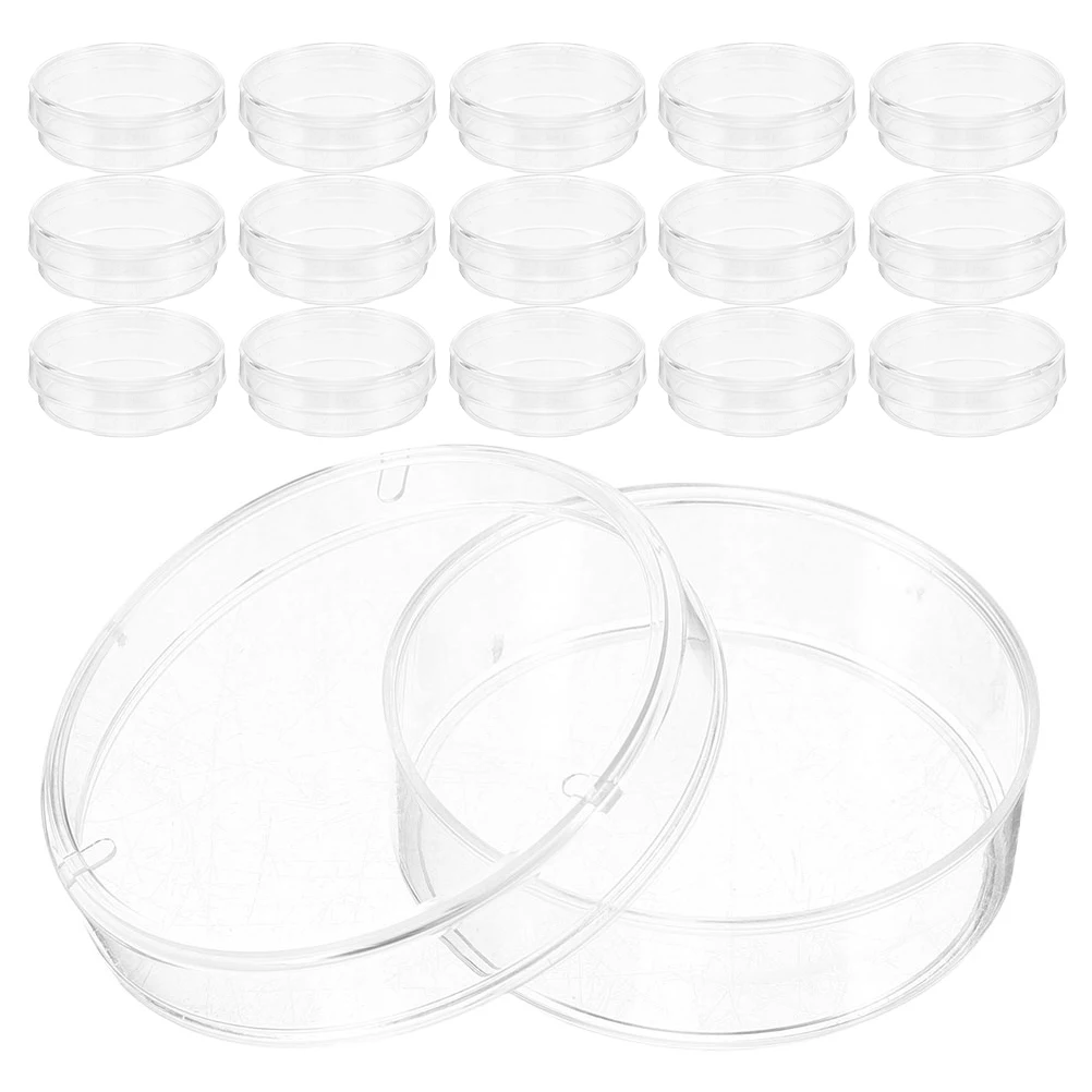 

100Pcs Transparent 35mm Petri Dishes Plastic Culture Plates Lab Cell Growth Dishes Microbiology Research Educational Experiments