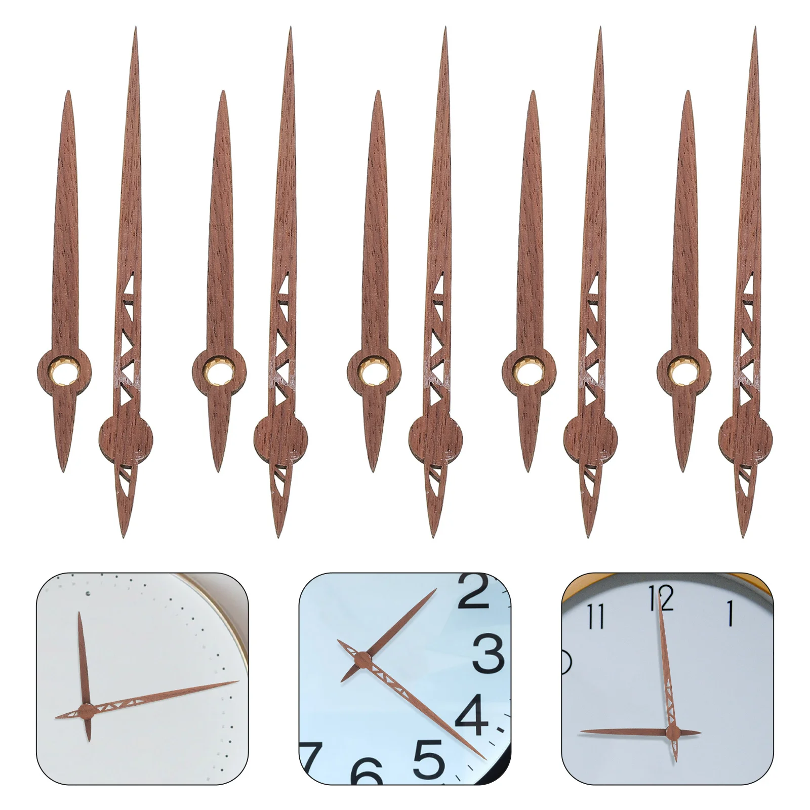 

5Sets Wooden Clock Hands Fine Corrosion Resistant Decorative Parts for DIY Clock Repair Replacement Home Accessories
