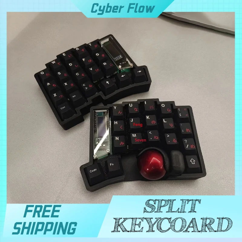 Split Keyboard Kit Trackball 39/47/59 Layout Prog Rammable Vial Key Custom RGB Hot Swap Split Keyboard Ergonomics PC Gamer Gifts