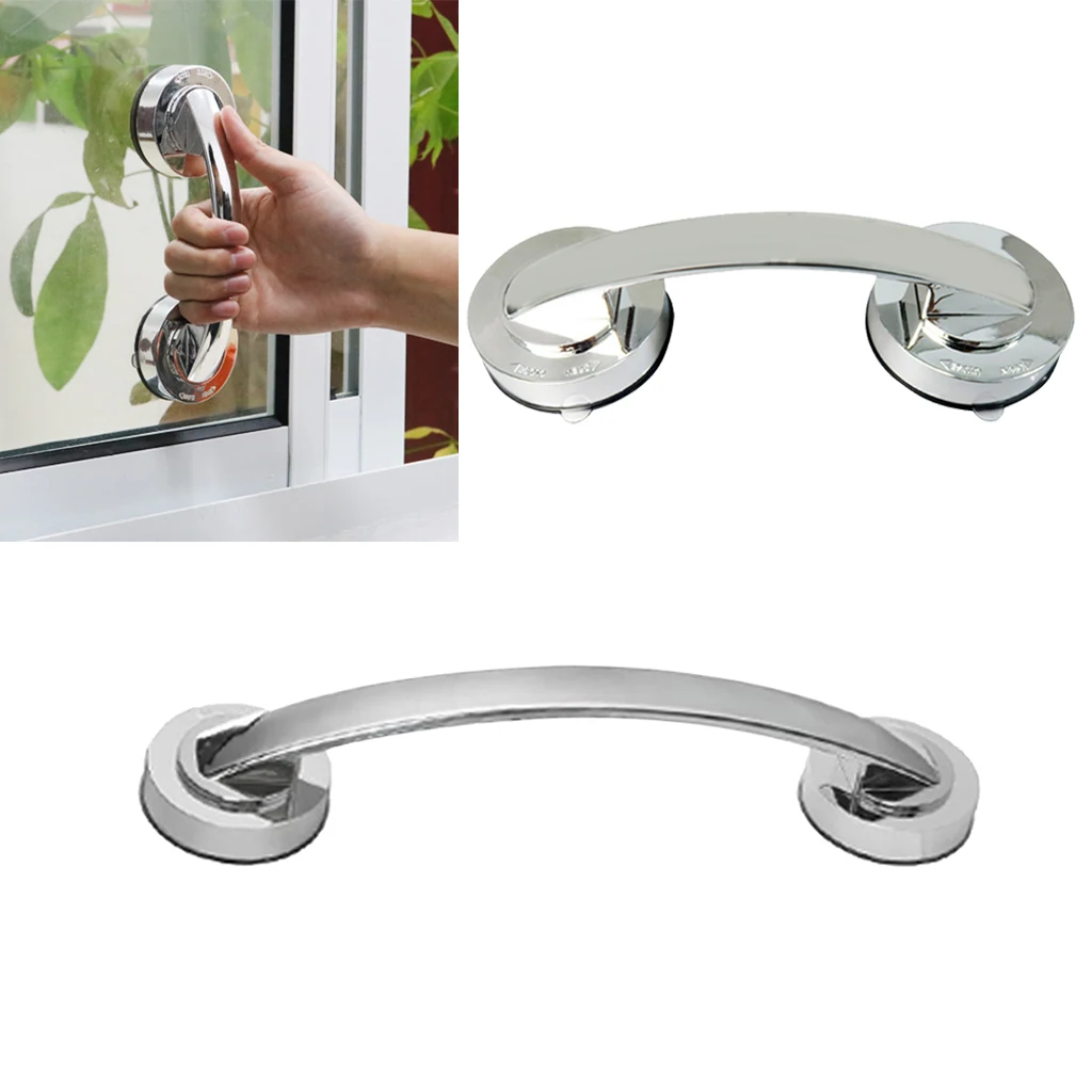 Wall Suction Bathroom Shower Bath Tub Cup Grab Bar Helping Handle Rail