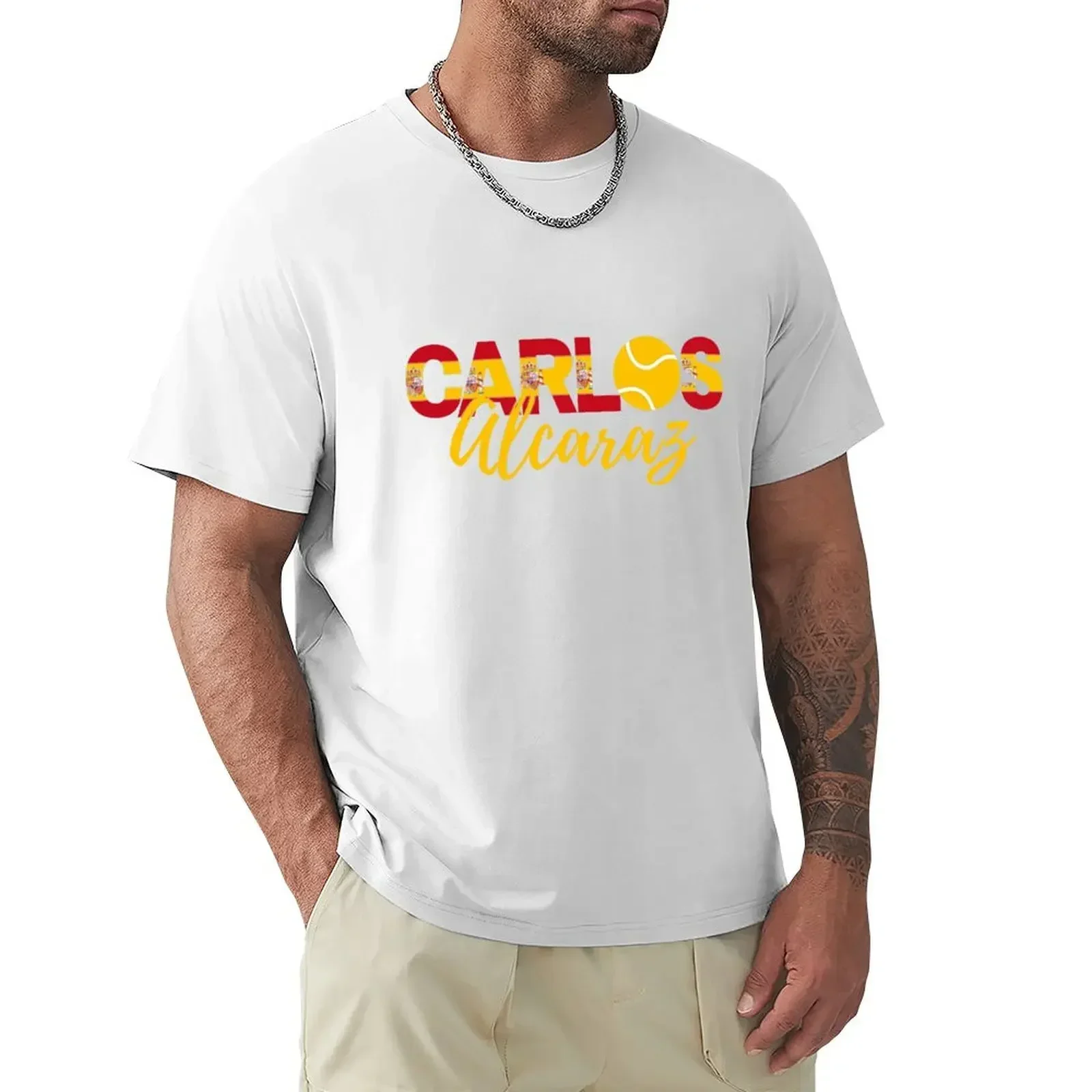 Carlos Alcaraz spain flag carlos alcara tennis winner sport T-Shirt funnys men clothings oversized t shirt men clothes.