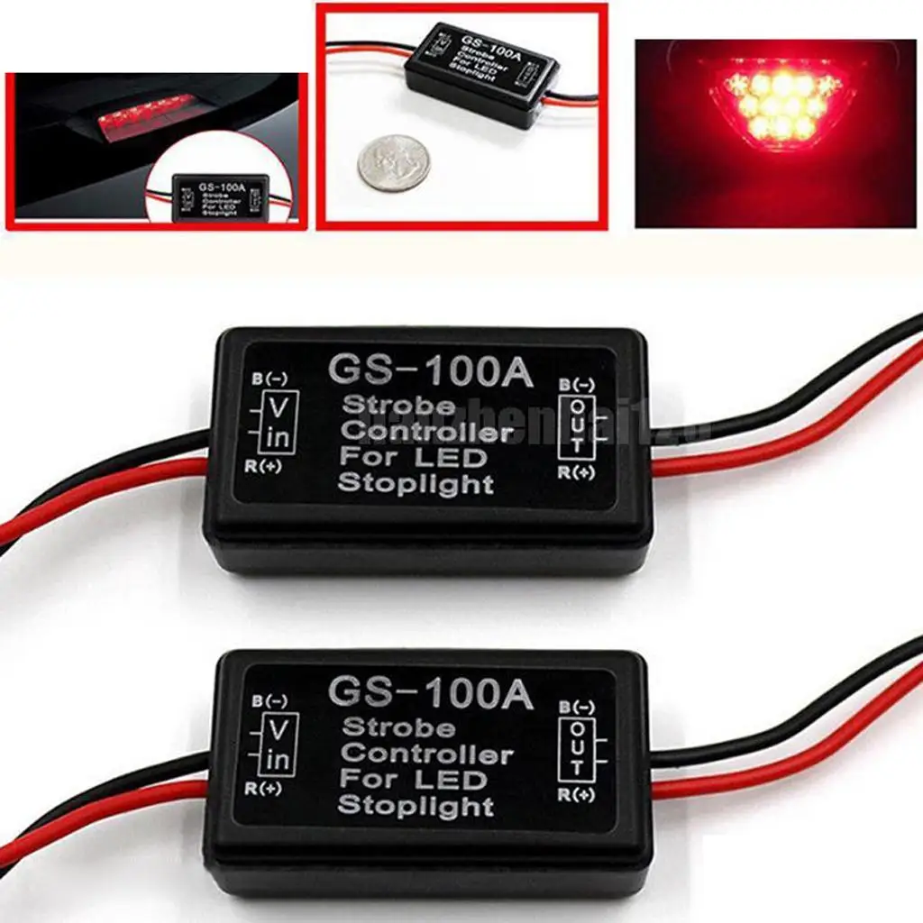 Motorcycle 100A Brake LED Flash Flasher Light Strobe Controller Box Module